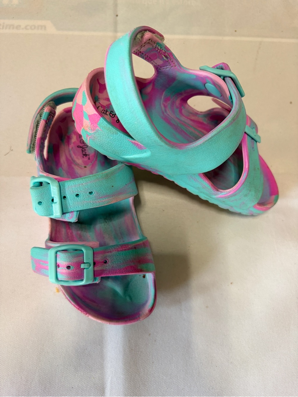 Cat & Jack Turquoise and Pink Kids Sandals